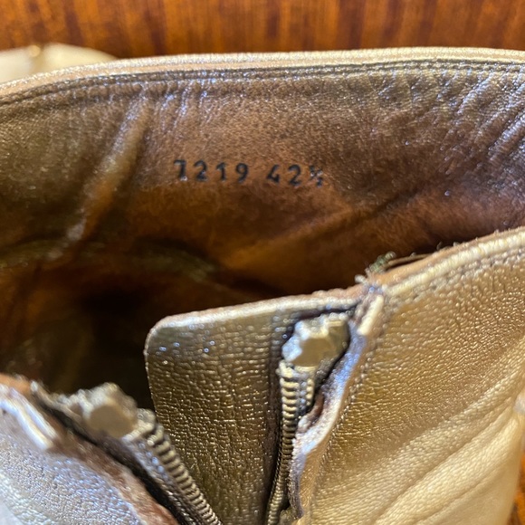 SOLD***Saint Laurent YSL gold metallic boots - Picture 6 of 7